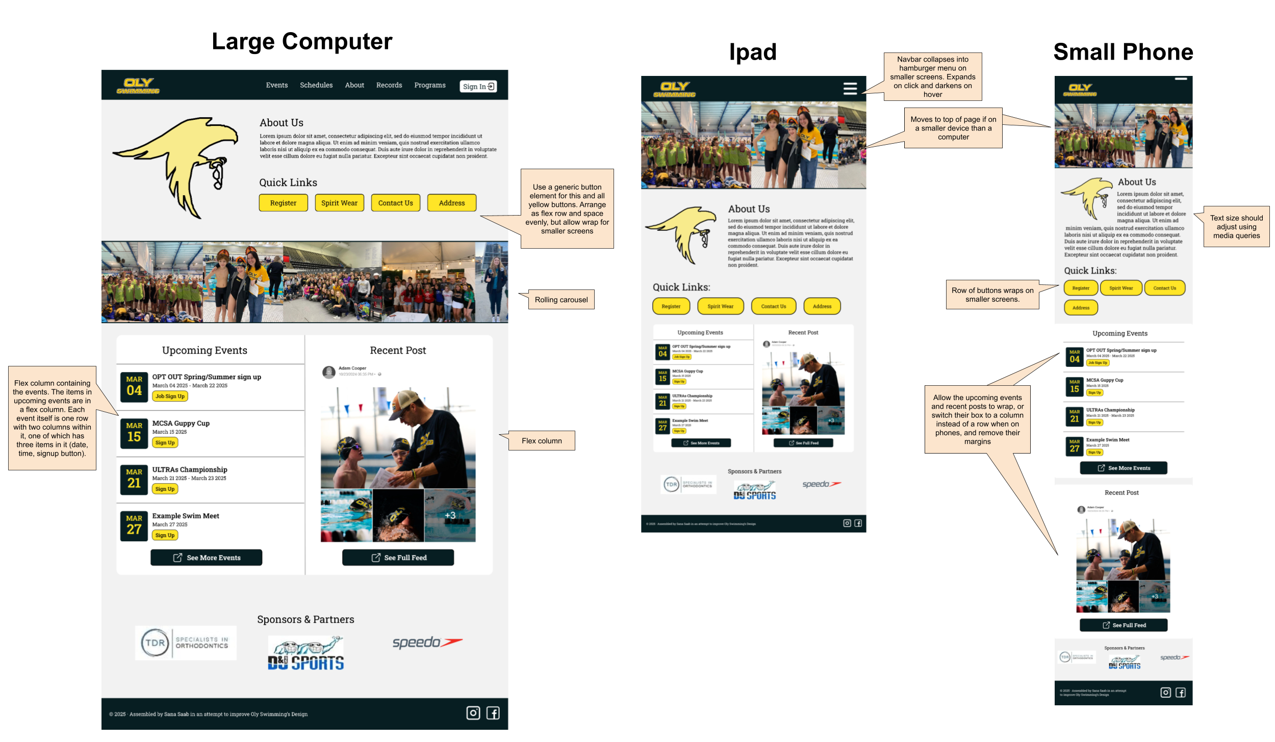 Figma mockups for the redesigned website